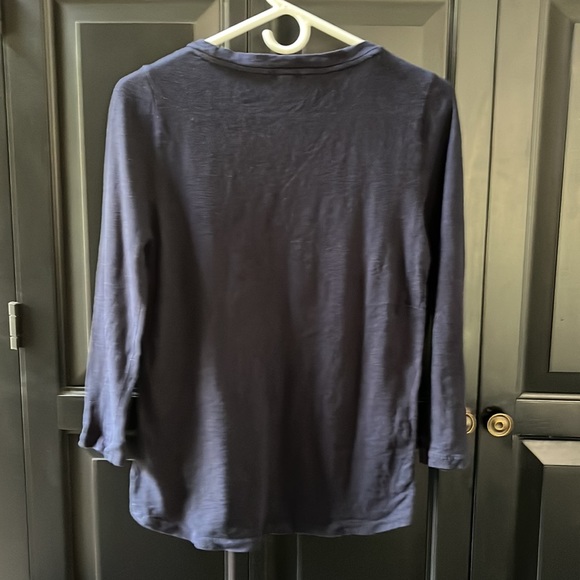 J Crew Embroidered 3/4 Sleeve Tee - Picture 2 of 4